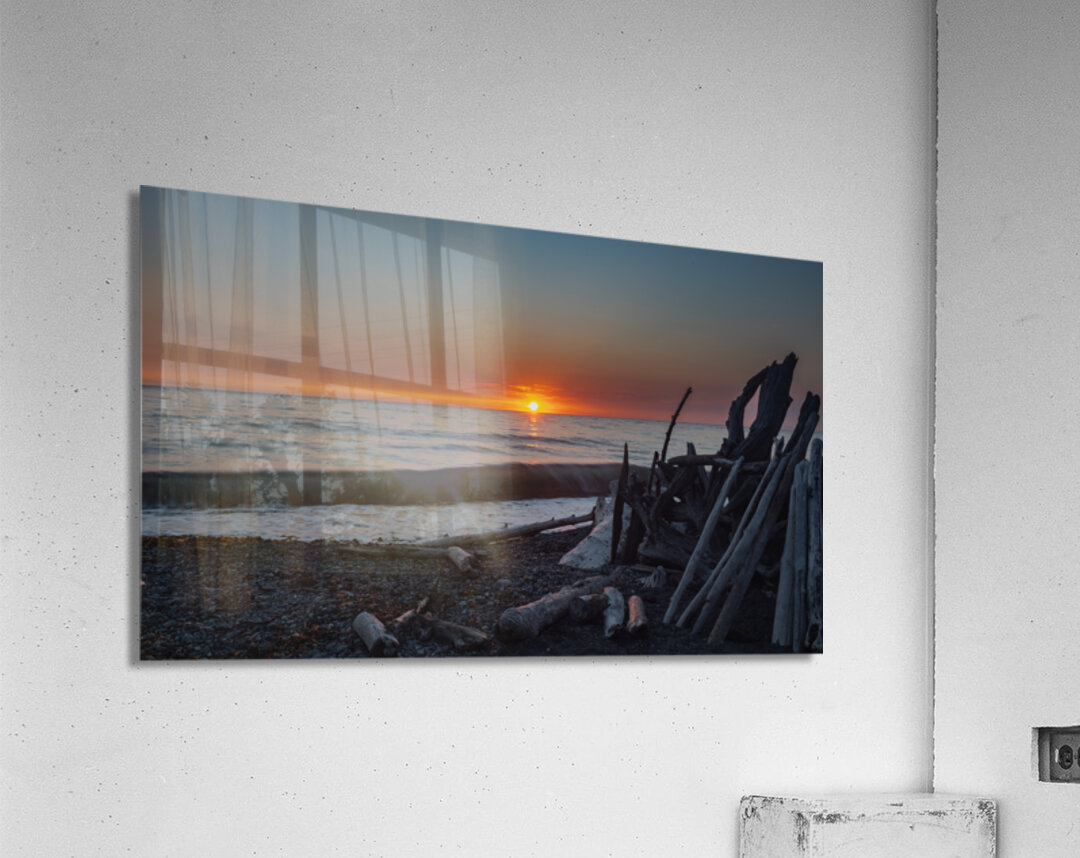 Fort Ebey beach ICM sunset Acrylic Print