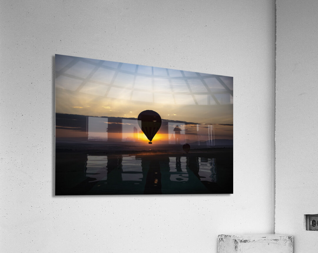 Hot air balloon over Masai Mara Acrylic Print