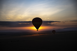 Hot air balloon over Masai Mara