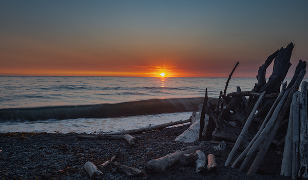 Fort Ebey beach ICM sunset Print