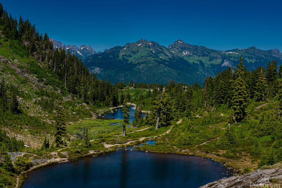Bagley Lakes at Mt Baker Washington State USA  Print