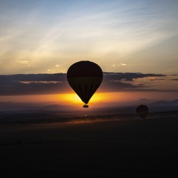 Hot air balloon over Masai Mara