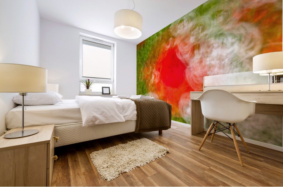 ICM of poppys Monets  Gardens Kotchi Japan Mural print