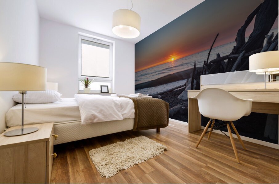 Fort Ebey beach ICM sunset Mural print