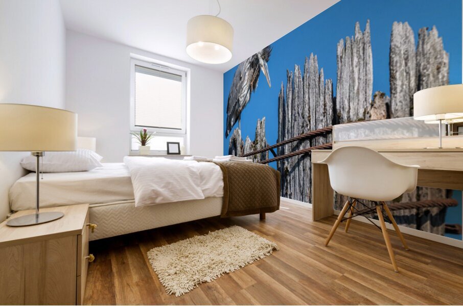 Great Blue Haron Fraser River Fort Langley  Mural print