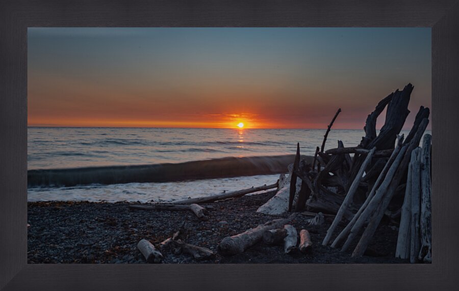 Fort Ebey beach ICM sunset Picture Frame print