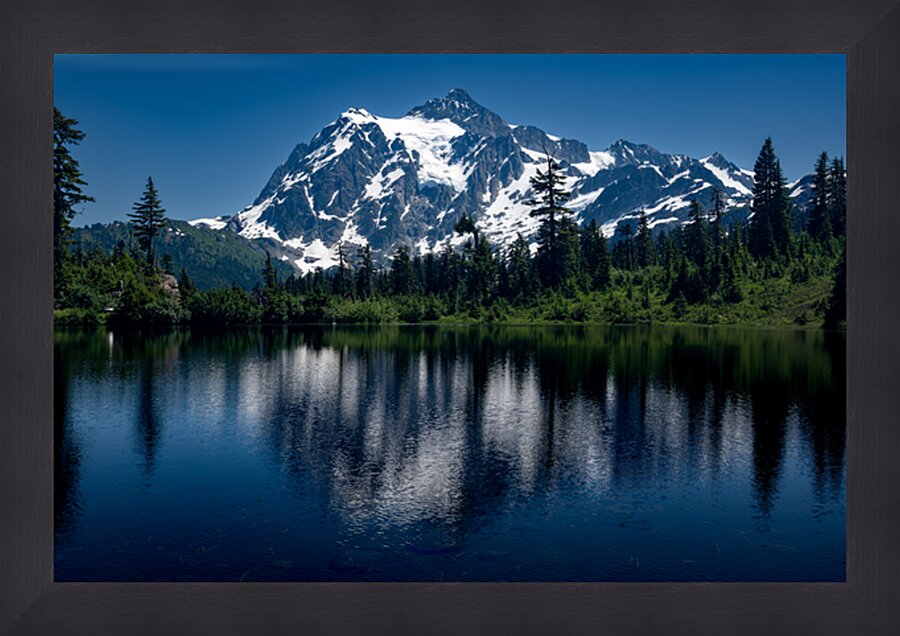 Picture lake Mt.Shuksan at Mt Baker Washington St Picture Frame print