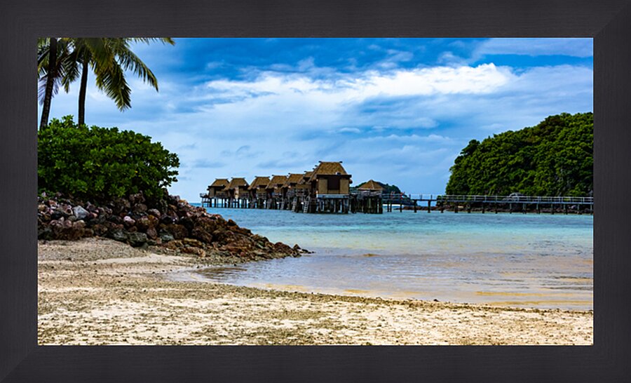Likuliku water bungalows Picture Frame print