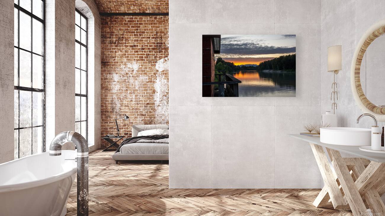 Sunset Fort Langley British Columbia on the Fraser river 2 Reproduction