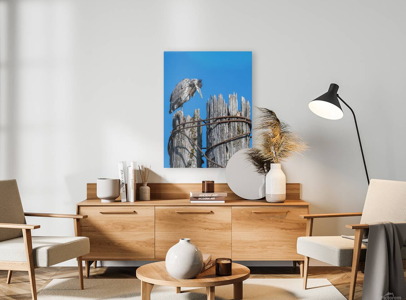 Great Blue Haron Fraser River Fort Langley  Reproduction