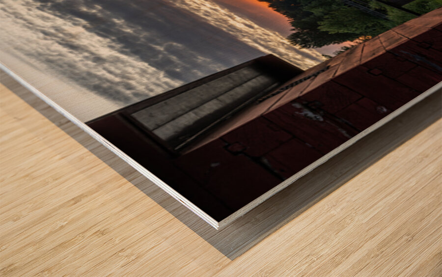 Sunset Fort Langley British Columbia on the Fraser river 2 Wood print